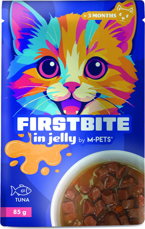M-Pets Firstbite Alimento Húmedo para Gatoito - Atún en Gelatina (Pouch 85g)