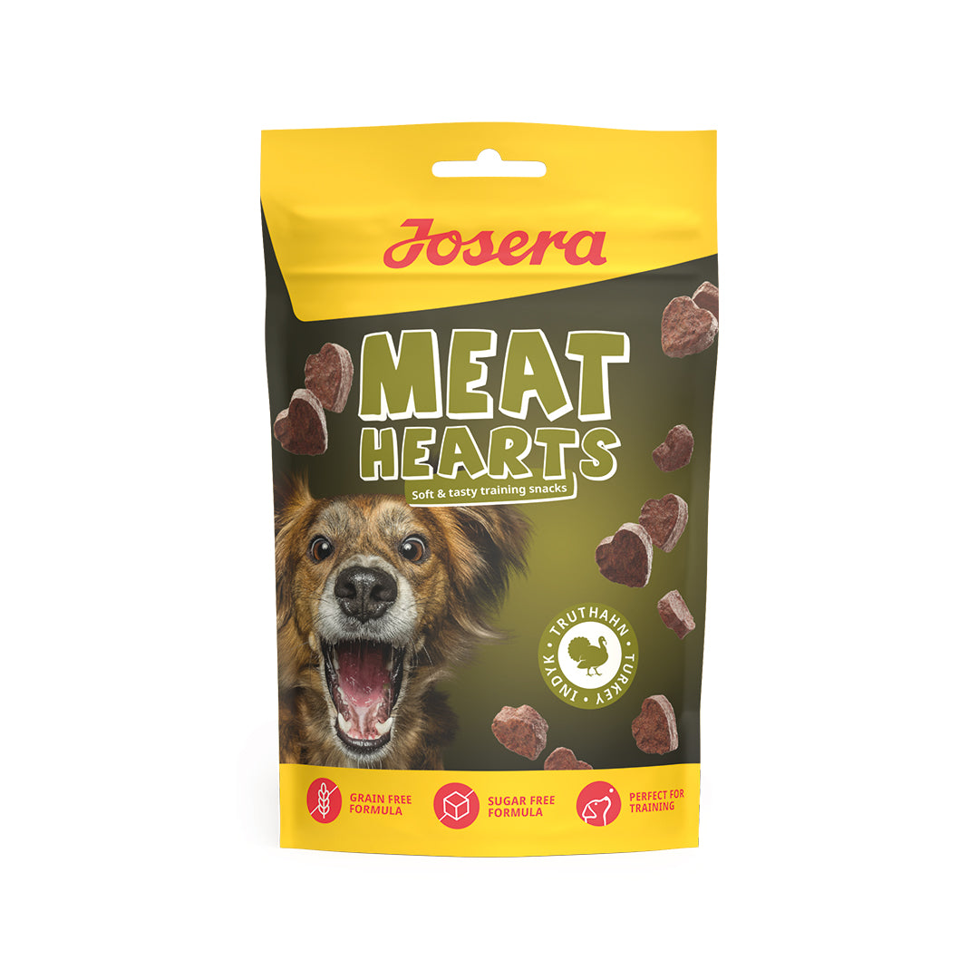 JOSERA Meat Hearts Pavo – Snack de Carne Bajo en Grasa para Perros 70g