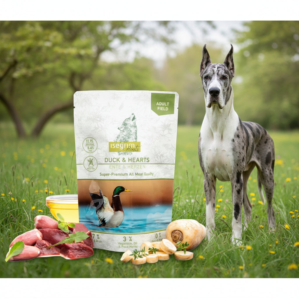Isegrim Pato sobre comida húmeda para perros 410g
