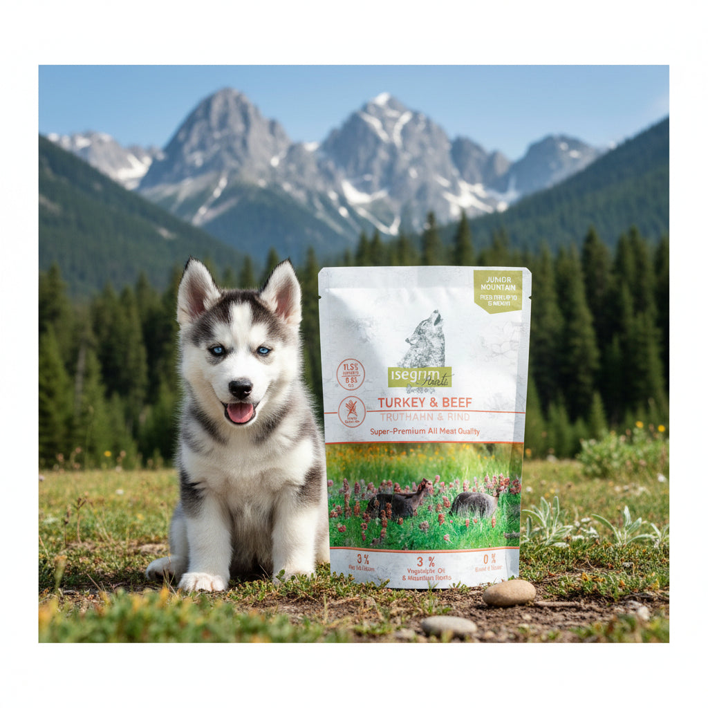 Isegrim Sobre Junior Pavo con Ternera para perros 410g