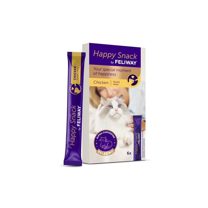 Feliway Happy Snack con Pollo | Snack Líquido Relajante para Gatos