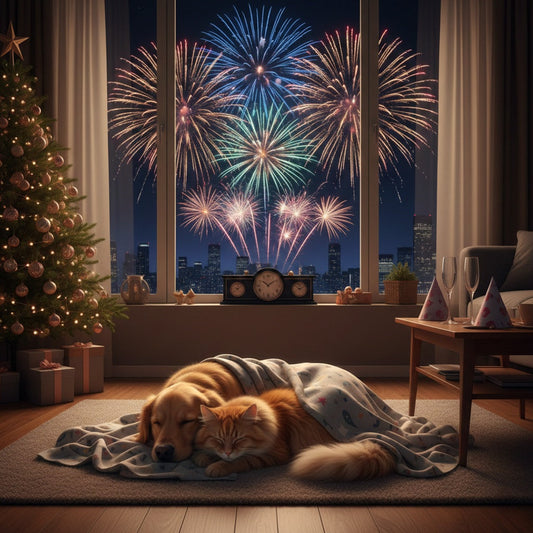 Cómo proteger a perros y gatos de los fuegos artificiales en Navidad y Fin de Año