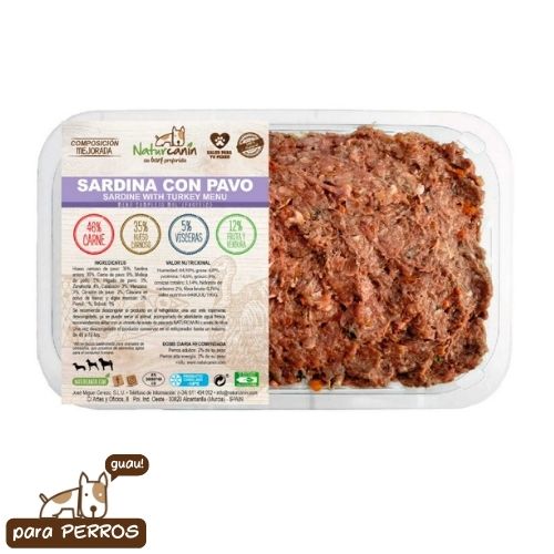 Naturcanin sardina-pavo 1kg ( congelado )