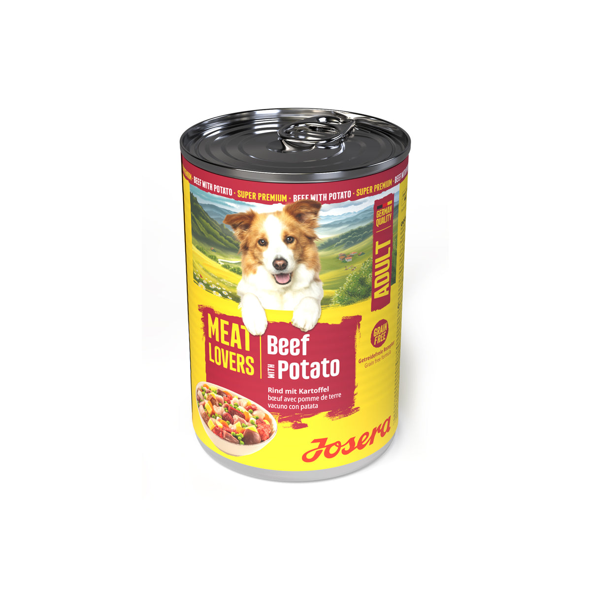 Josera Meat Lovers Menu Ternera con Patata 400g - Comida Húmeda sin Cereales para Perros Adultos