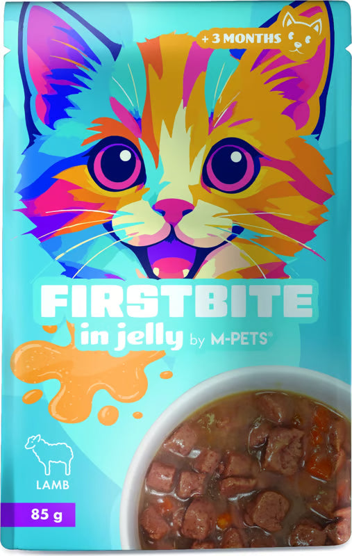 M-Pets Firstbite Alimento Húmedo para Gatito - Cordero en Gelatina (Pouch 85g)