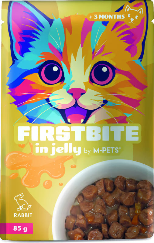 M-Pets Firstbite Alimento Húmedo para Gatito - Conejo en Gelatina (Pouch 85g)