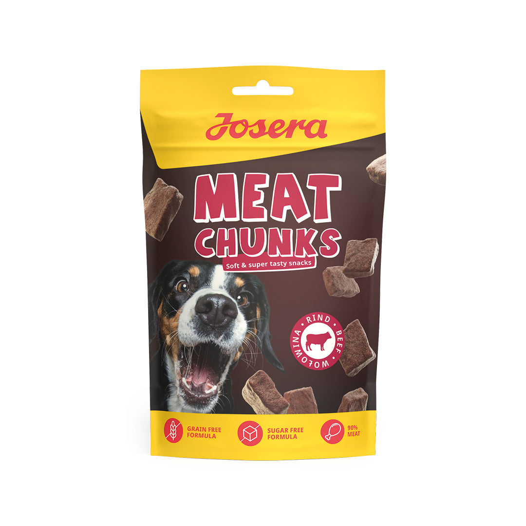 JOSERA Meat Chunks Ternera | Snacks Bajos en Grasa para Perros 70g