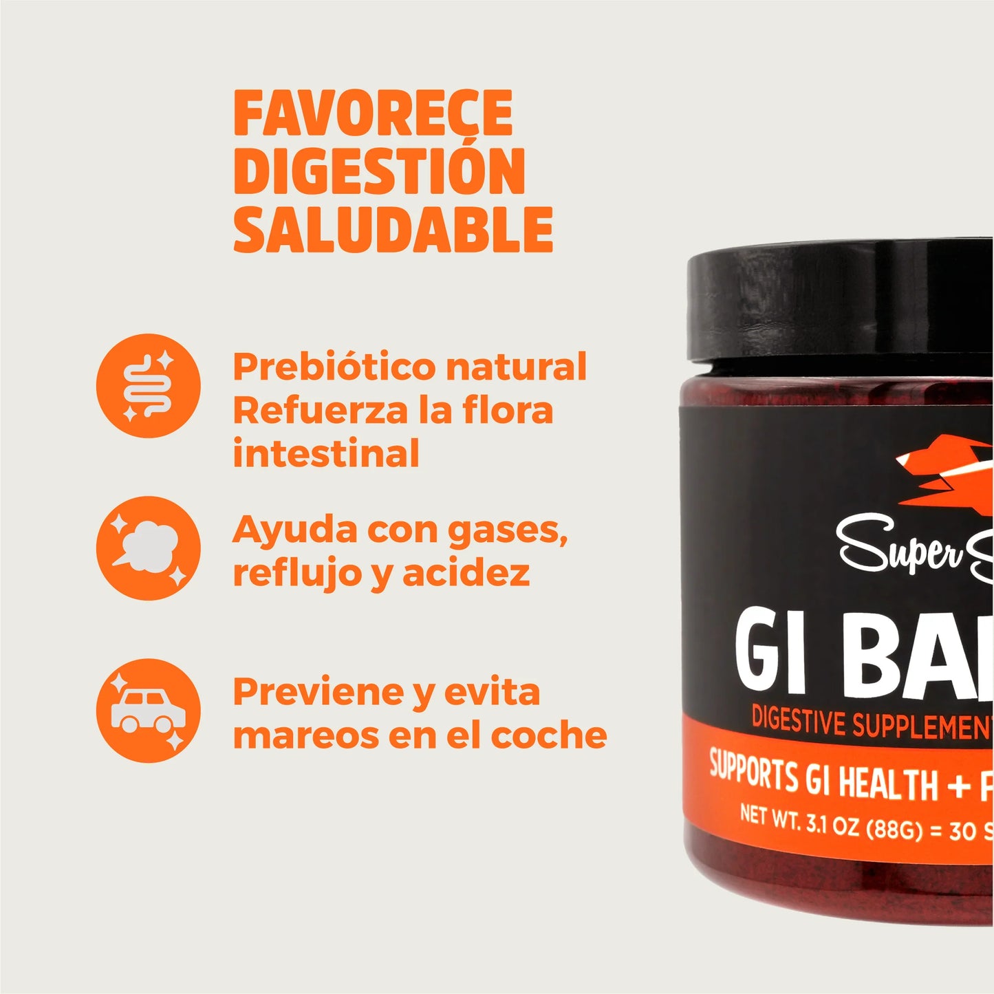 Super Snouts GI Balance 88 gr. Regulador Gastrointestinal 100% Natural. Prebiótico. Ayuda a microbiota.