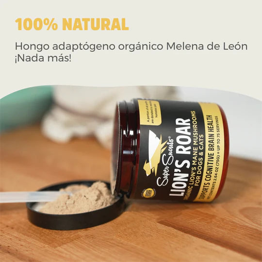 Super Snouts Lion's Roar 75 gr. Regula el Sistema Inmune. Apoyo cognitivo y digestivo