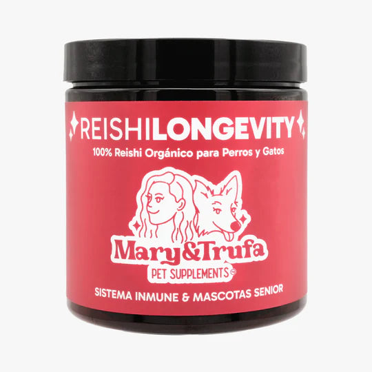 Mary&Trufa Reishi Longevity 75 g. Regula y Refuerza el Sistema Inmune. Apoyo mascotas senior.