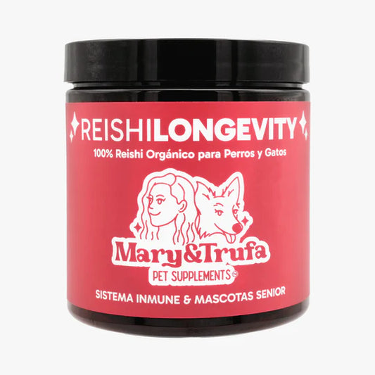 Mary&Trufa Reishi Longevity 75 g. Regula y Refuerza el Sistema Inmune. Apoyo mascotas senior.
