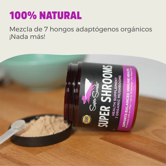 Super Snouts Super Shrooms. Regula y Refuerza el Sistema Inmune. Ayuda con alergias