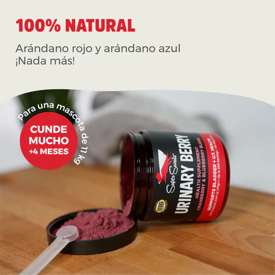 Super Snouts Urinary Berry 75 gr. Ayuda al Tracto Urinario. Antioxidante Natural. Vitamina C.