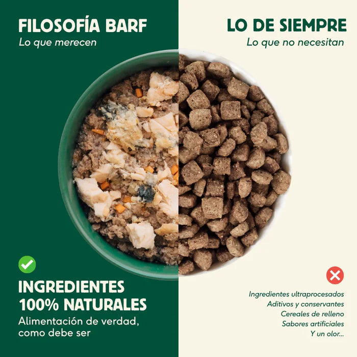 Lata de Salmón y Ternera para perros 400g - Filosofía BARF
