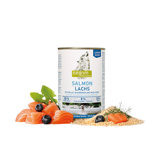 Isegrim Salmón comida húmeda para perros Junior 400g