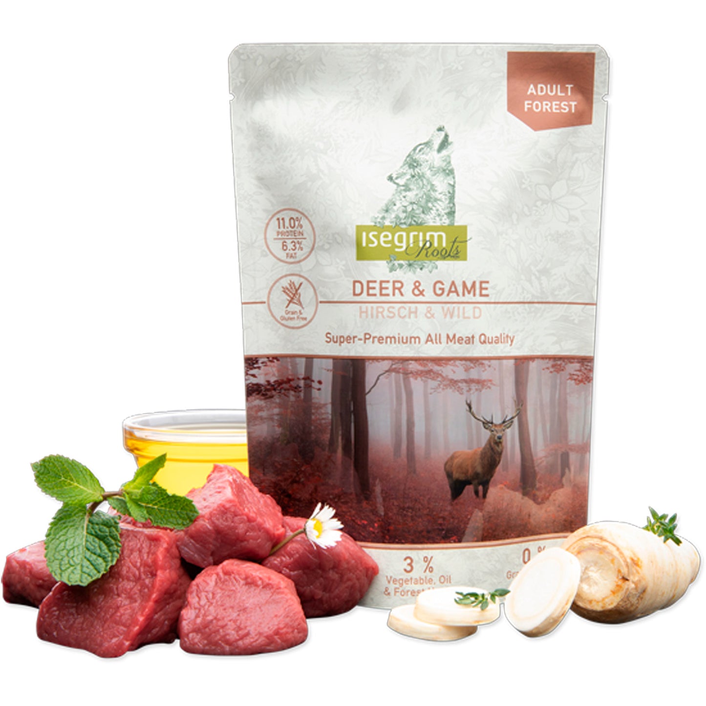 Isegrim Ciervo sobre comida húmeda para perros 410g