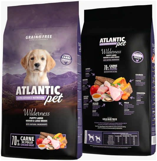 Atlantic Pet Wilderness Puppy Medium - Large de Pollo para perros