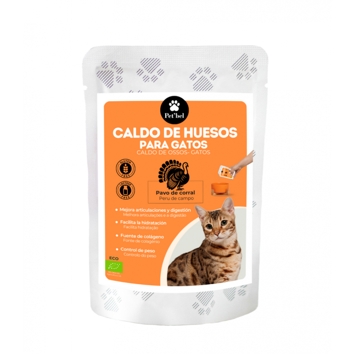 Caldo natural para gatos de pavo ecológico