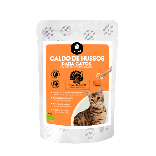 Caldo natural para gatos de pavo ecológico