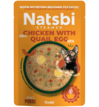 NATSBI CAT STEAMED CHICKEN WITH QUAIL EGG 80gr
