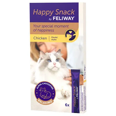 Feliway Happy Snack con Pollo | Snack Líquido Relajante para Gatos