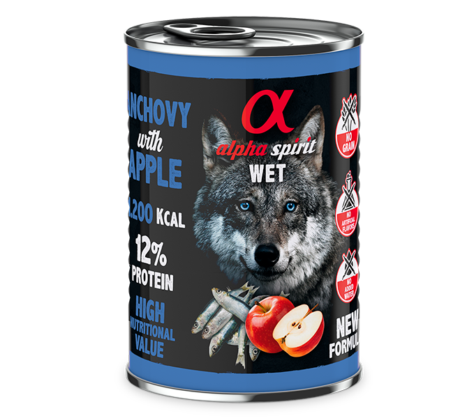 Alpha Spirit Paté de Boquerón con Manzana Roja para Perros 400gr