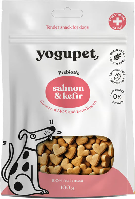 Yogupet snack semihúmedo con salmón y kefir para perros 100 g